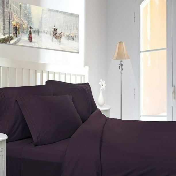 1800 Count 4 Piece Bed Sheet Set Deep Pocket Comfort Bed Sheets Full Size Bed Dark Purple Color Bed Sheet Walmart Com Walmart Com 1800 Count 4 Piece Bed Sheet Set Deep Pocket Comfort Bed Sheets Full Size Bed Dark Purple Color Bed Sheet Walmart Com Walmart Com