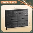 thumbnail image 2 of Bedroom dresser with 8 drawers, wide fabric dresser, bedroom dresser, black, 2 of 5