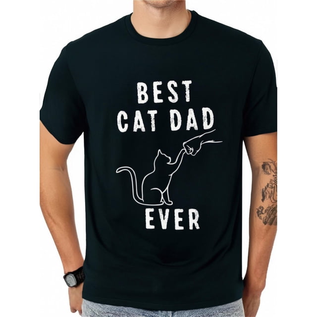 Best Cat Dad T-shirt Cat Dad Paw Fist Fist Bump Cat Cat T-shirt Tee For Adult, Men, Women, Teen, Teenager, Adolescent, Youth