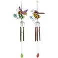 thumbnail image 4 of Northlight Pink and Green Bees Outdoor Garden Windchimes - 30" - Set of 2, 4 of 7