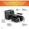 thumbnail image 3 of Restored Ninja DZ201 Foodi 6-in-1 2 Basket Air Fryer with DualZone Technology, 8 Quart Capacity and a (Dark Gray Stainless Finish) (Refurbished), 3 of 9