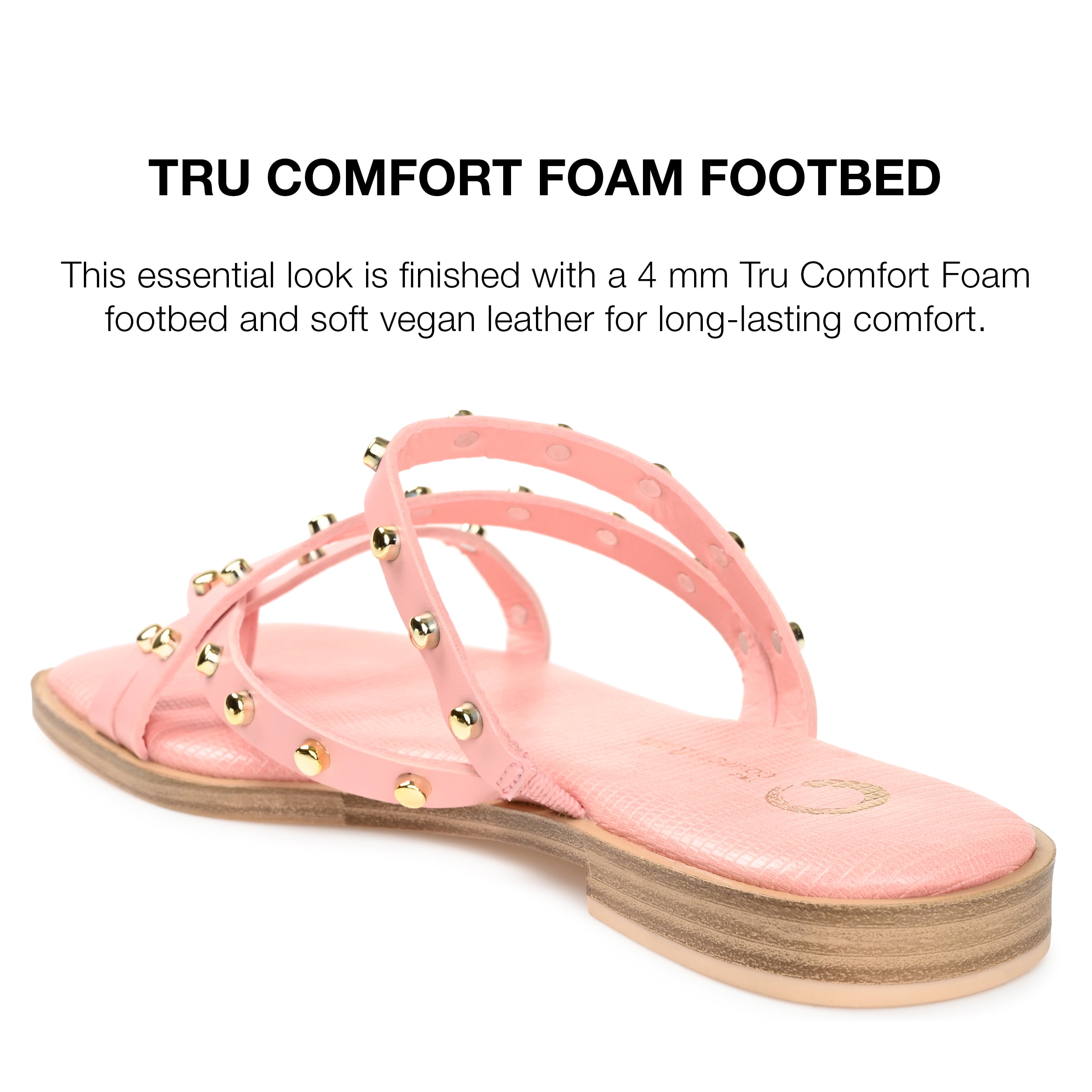 Journee Collection Womens Fanny Tru Comfort Foam Slide Low Block Heel Sandals
