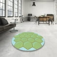 thumbnail image 4 of Ahgly Company Machine Washable Indoor Round Transitional Green Area Rugs, 7' Round, 4 of 7