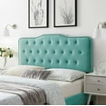 thumbnail image 4 of Tufted Headboard, King Size, Velvet, Blue, Modern Contemporary Urban Design, Bedroom Master Guest Suite, 4 of 10