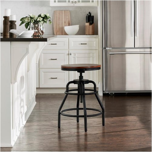 Industrial Mansard Adjustable Height Black Bar Stool 2024 www.alhudapk