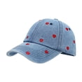 thumbnail image 2 of Women's Baseball Cap, Embroidered Heart Denim Trucker Hat, Adjustable Retro Vintage Style Cap for Women, Casual Outdoor Sun Hat for Daily Wear​-Dark Blue, 2 of 6