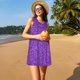 thumbnail image 3 of Fotbe Glitter Purple Vestido de Verano sin Mangas para Mujer – Vestido Midi Línea A, Estilo Camiseta Floral, Vestido Playero Casual y Fluido, 3 of 7