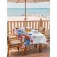 thumbnail image 2 of Outdoor Tablecloth with Umbrella Hole for Patio/Picnic/Party/Camping, 4th of July Floral Waterproof Table Cloth Rectangle Table Cover Washable, Blue Red Independence Day Stars (60"x 120"), 2 of 9