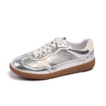thumbnail image 6 of HXWCHs Classic Retro Women's Casual Sneakers Soft Sole Comfortable Versatile Everyday Walking Footwear 5.5 Silver, 6 of 8