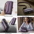 thumbnail image 3 of for Samsung Galaxy A16 5G/4G Rugged Case, Classic PU Leather Shoulder Strap Wrist Strap Zipper Pocket RFID Blocking Wireless Charging Kickstand Case Cover for Samsung Galaxy A16 5G/4G, Purple, 3 of 10