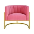 thumbnail image 3 of TOV Furniture Magnolia Chaise Transitionnelle en Velours 16,5 Pouces Rose/or, 3 of 6