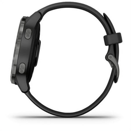 Garmin vívoactive® 4S Slate Stainless Steel Bezel with Black Case and Silicone Band