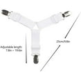 thumbnail image 3 of 4pcs Triangle Bed Sheet Clips Grippers Straps Adjustable Bed Sheet Holders with Metal Clips (White), 3 of 8