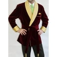 thumbnail image 2 of The Fam Studio Men's Vintage Maroon Velvet Smoking Jacket, 2-Pack, 2 of 5