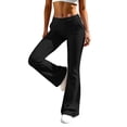 thumbnail image 6 of Khunlpohl Womens Casual Yoga Pants Flared Leg Elastic Waisted Leggings Exercise Workout Sports Long Pant with Pockets, 6 of 9