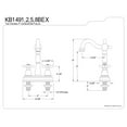 thumbnail image 4 of Kingston Brass KB1492BEX 4" Centerset Bar Faucet, Polished Brass, 4 of 4