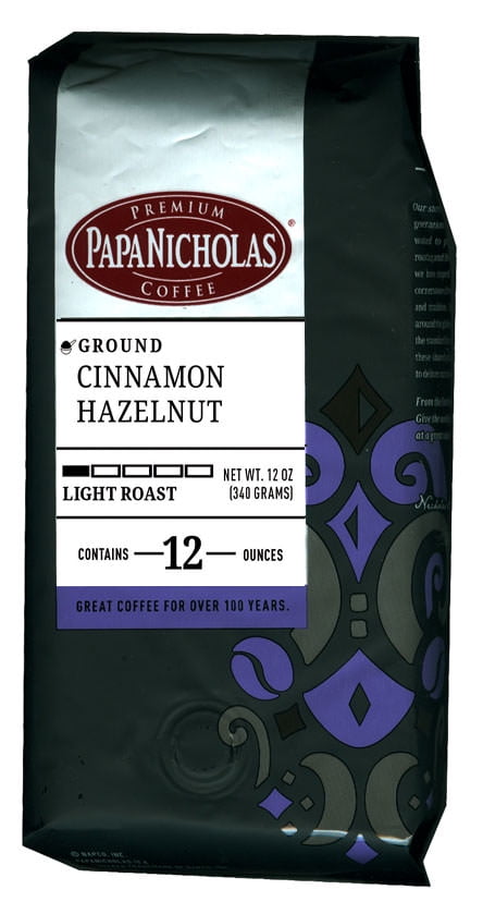 PapaNicholas Coffee Cinnamon Hazelnut Ground 12oz Bag