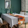thumbnail image 4 of Table Runner Dresser Scarves 48 Inch Long, Abstract Modernity Graffiti Texture Linen Dining Table Runners Orange Brown Watercolor Painting Tabletop Scarf for Wedding Holiday Party Kitchen, 4 of 9
