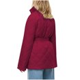 thumbnail image 4 of BSDJILFG Women's Casual Cotton Jackets Quilted Down Jackets Loose Belted Puffy Winter Coats 50%, 4 of 5