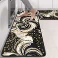 thumbnail image 2 of Kitchen Rugs Sets Of 2,Black Marble Gold Dot Pattern Anti Fatigue Kitchen Mat Rugs Non Slip Washable,Decorative Kitchen Floor Mats for Kitchen,Sink,Laundry,17"x47"+17"x47", 2 of 5
