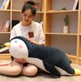 thumbnail image 2 of Muñeco de pingüino de postura suave y adorable, animal de acuario, muñeco de tela de peluche para dormir, almohada larga, 2 of 6