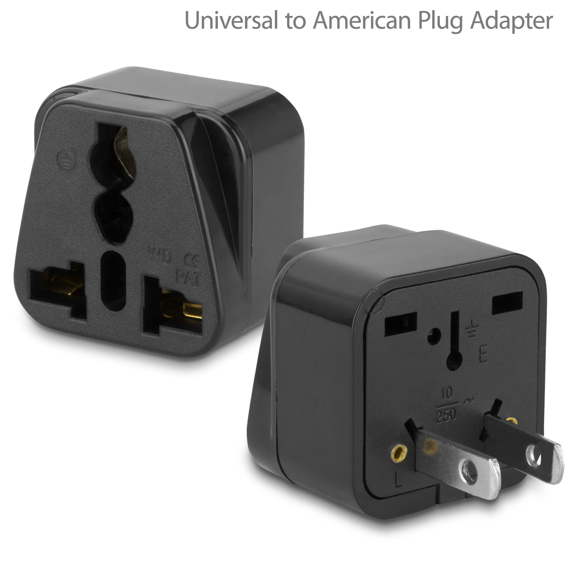Plug Adapter, BoxWave [Universal to American Outlet Plug Adapter - Black] Universal to Type A Socket Converter for Smartphones and Tablets