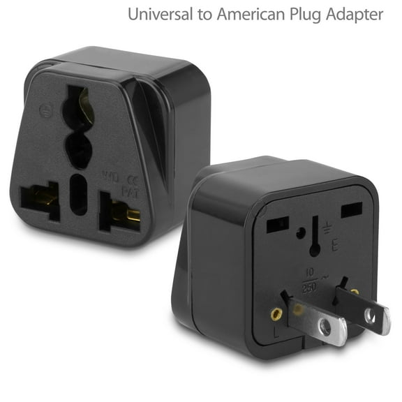 Plug Adapter, BoxWave [Universal to American Outlet Plug Adapter - Black] Universal to Type A Socket Converter for Smartphones and Tablets