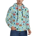 thumbnail image 2 of Rateoe Travel1 Pattern Mens Hoodie, Pullover Hooded Sweatshirt, Kangaroo Pocket Hoodie Ideal for Daily Wear, Travel and Home-Small, 2 of 7