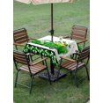 thumbnail image 3 of Outdoor Tablecloth with Umbrella Hole and Zipper, Saint Patrick's Day Square Table Cloth 60x60 Inch Waterproof Tablecloth, Spring Green Lucky Three Grass Truck Picnic Table Cover for Patio Camping, 3 of 7
