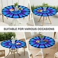 thumbnail image 7 of Blue Purple Tie Dye Pattern Round Fitted Tablecloth with Elastic Edge,Dining Table Cover Waterproof,Outdoor Round Tablecloth for Camping,Dining,Indoor and Outdoor, 7 of 7