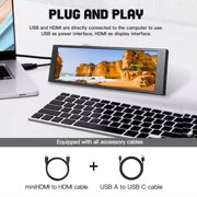 Portable Strip Display 6.9-inch Ultra-thin Bar Monitor 480x1280 IPS Display HDMI & USB-C Powered Secondary Screen for PC Case Aida64 Raspberry Pi Laptop Dashboard
