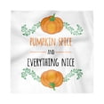 thumbnail image 1 of Pumpkin Spice Decorative Napkins Set of 4, Animation with Motivational Words and Leaves Ornament, Silky Satin Fabric for Brunch Dinner Party, 18", Fern Green Marigold, by Ambesonne, 1 of 2