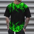 thumbnail image 2 of Taqqpue T-Shirts for Men Short Sleeves 3D Flame Print Hip Hop Shirt Round-Neck Slim Sport Fitness Casual Pullover Tops, 2 of 5