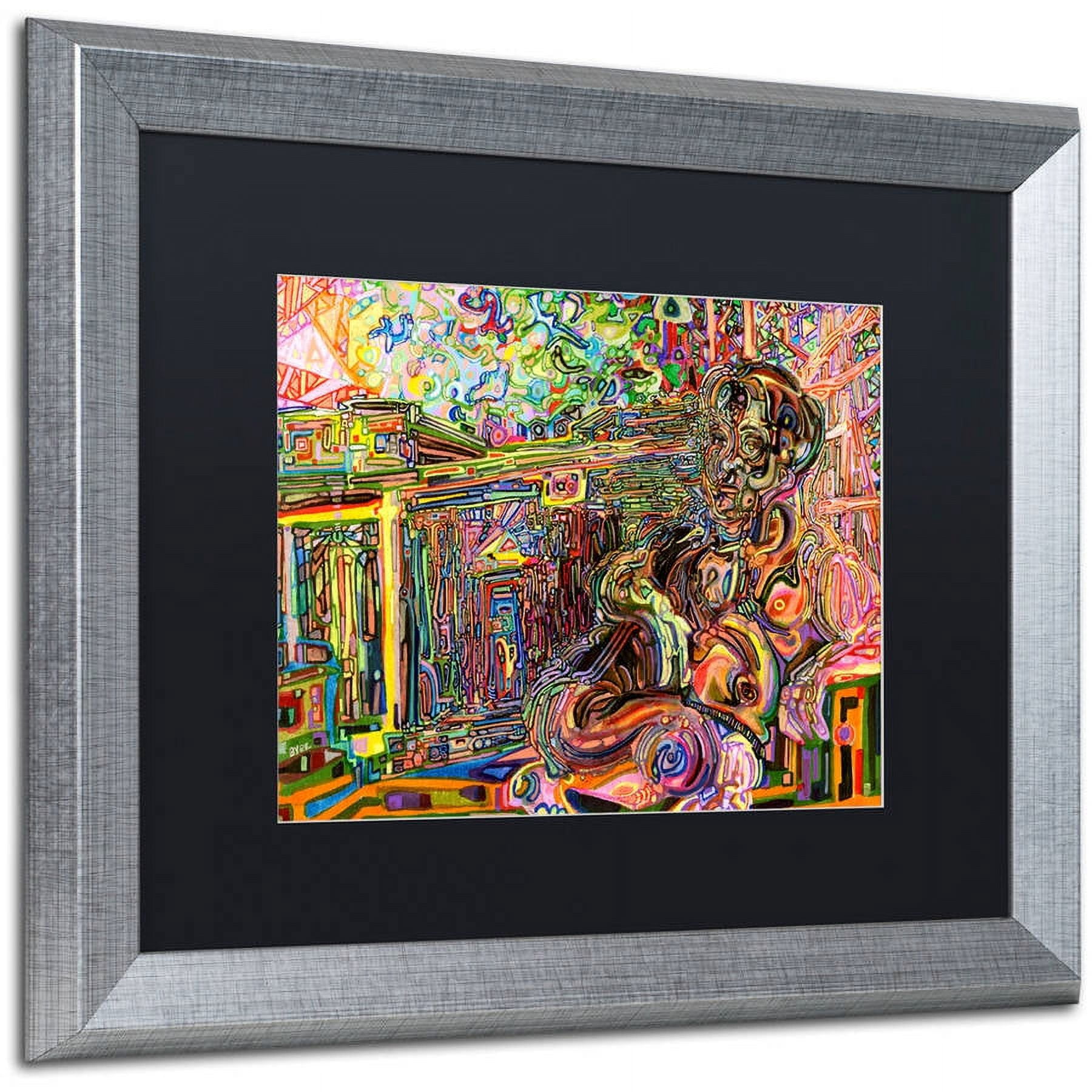 Trademark Fine Art "The Suntanning Man" Canvas Art by Josh Byer, Black Matte, Silver Frame