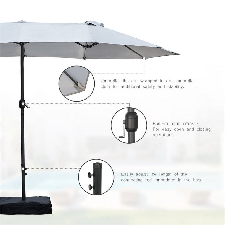 commercial patio umbrella manufacturers Commercial Double Deck Outdoor Umbrella-Sapgreen DG-05