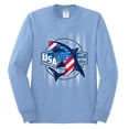 thumbnail image 2 of Wild Bobby Great White Shark USA Since 1776 Men Long Sleeve Shirt, 2 of 6