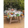 thumbnail image 3 of Outdoor Tablecloth with Umbrella Hole for Patio/Picnic/Party/Camping, Children's Day Waterproof Table Cloth Rectangle Table Cover Washable, Car Tree Stars Modern Abstract Art Cartoon (60"x 120"), 3 of 8