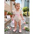 thumbnail image 4 of Cjfdfy Newborn Baby Girl Half Birthday Outfit 1/2 Goose Birthday Romper Lace Ruffle Flying Sleeveless Jumpsuit With Headband Infant Cute Half Way To One Birthday Outfit, 4 of 9