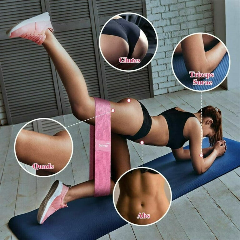 3PK Fabric Resistance Bands Non-Slip Thick&Wide Booty Hip Workout Exercise  Bands 