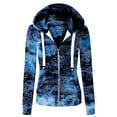 thumbnail image 1 of Pisexur Hauts d'Hiver pour Femmes Décontractés Amples Veste Imprimée Teinture sur Nœuds, 1 of 3