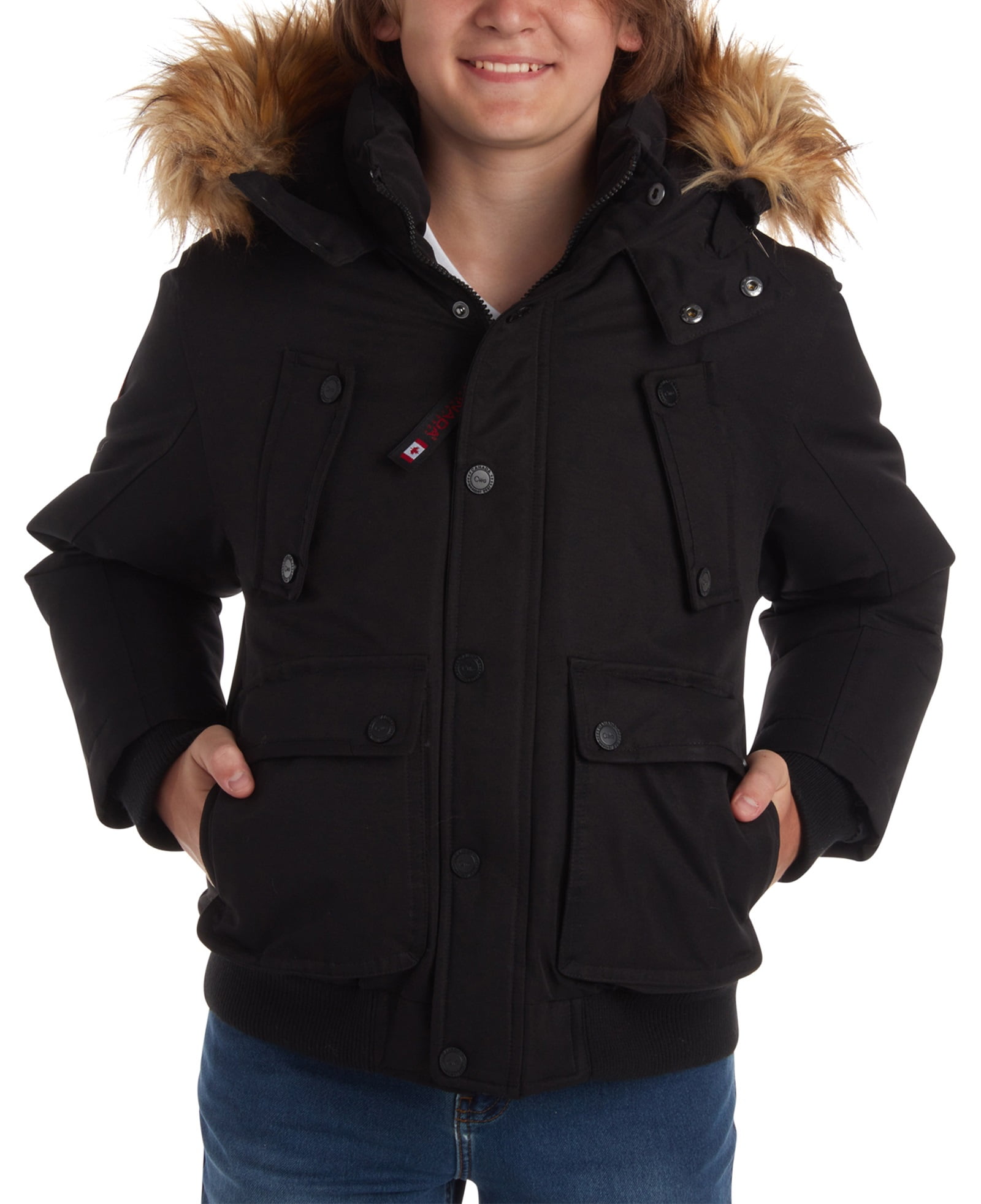 CANADA WEATHER GEAR Boys' Winter Coat - Heavyweight Bomber Parka Ski Jacket (Size: 8-20)