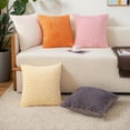 thumbnail image 6 of Unique Bargains 4 Pcs Pack of 4 Soft Fuzzy Plush Cushion Cover Grey 12" x 20"/16" x 16", 6 of 7