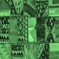 thumbnail image 1 of Ahgly Company Indoor Square Patchwork Emerald Green Transitional Area Rugs, 4' Square, 1 of 4