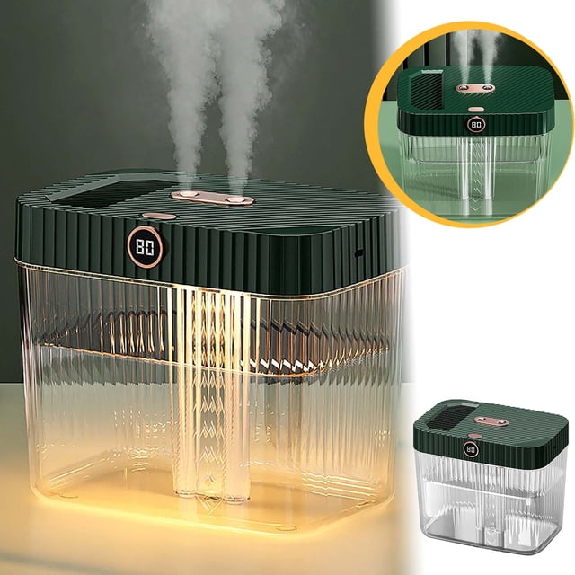 Xuewenshw USB Remote Control Humidifier Double Spray Large Fog Volume 5 Liters Home Desk Air Humidifier Water Bottle Humidifiers Warm Mist