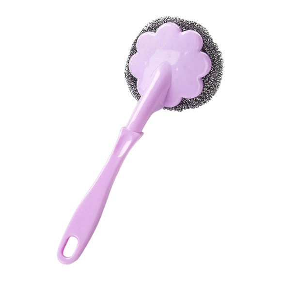 Yhmxh Utensilios de cocina Cepillo para ollas con mango de madera de acero inoxidable, cepillo de cocina, quitamanchas, colgador, mango largo, limpieza del hogar, ollas y sartenes.