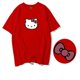 thumbnail image 3 of Hello Kitty verano niñas 100% algodón dibujos animados espalda estampado de lazo blanco manga corta Camiseta mujeres suelta estudiante top, 3 of 5