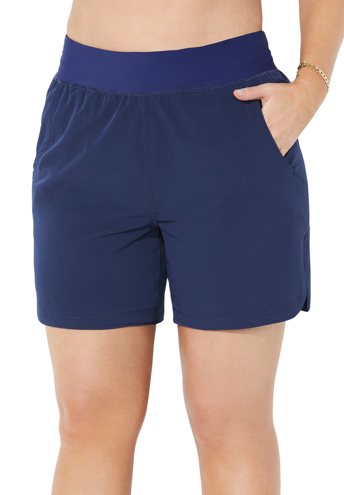 Swimsuits For All Women's Plus Size QuickDry Swim Short 20 Navy