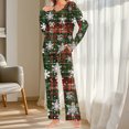 thumbnail image 5 of BLTIBY Women's Pajama Sets Christmas Printed Loose Cozy Xmas Pajamas 2 PC Long Sleeve Pleated Round Neck Tops Sleep Pants Sleepwear Set with Pockets Army Green XXL, 5 of 8