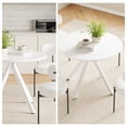 thumbnail image 3 of MAYEERTY 39"Round Wooden Dining Table, Metal Frame, Fits 4-6,for Kitchen, Dining, Living Room, White, 3 of 5