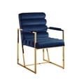 thumbnail image 4 of Inspired Home DC195-02NG2-UE 22 x 27.8 x 37 in. Posh Living Makynlee Upholstered Chair with Stainless Steel Frame, Navy & Gold - Set of 2, 4 of 8